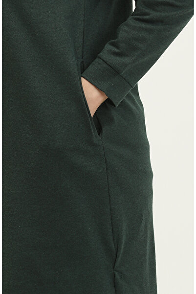 sefamerve Kapüşonlu Spor Tunik 3007-35 Nefti Yeşil