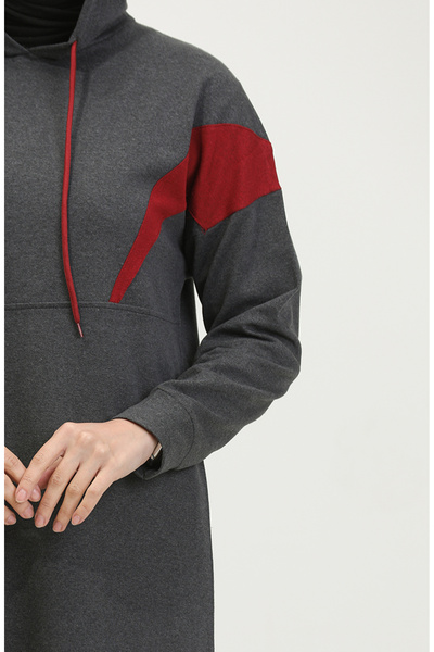 sefamerve Renk Garnili Eşofman Takım 3026-01 Antrasit