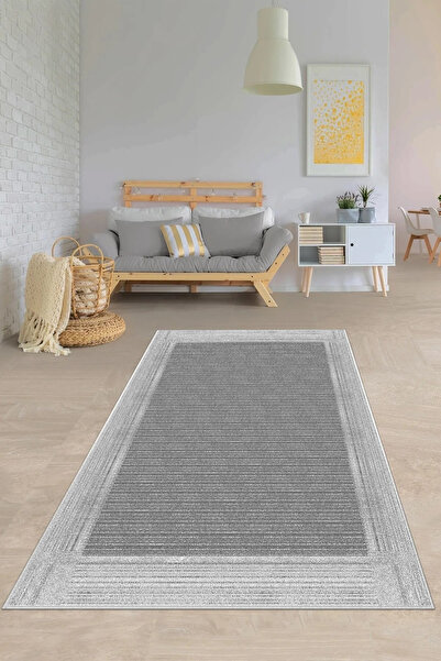 Hülya Home Kırçıl Desenli Dijital Baskı Yıkanabilir Kaymaz Taban Ince Salon M...