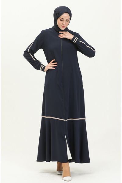 sefamerve Navy Blue Ferace με φερμουάρ - 5043-06