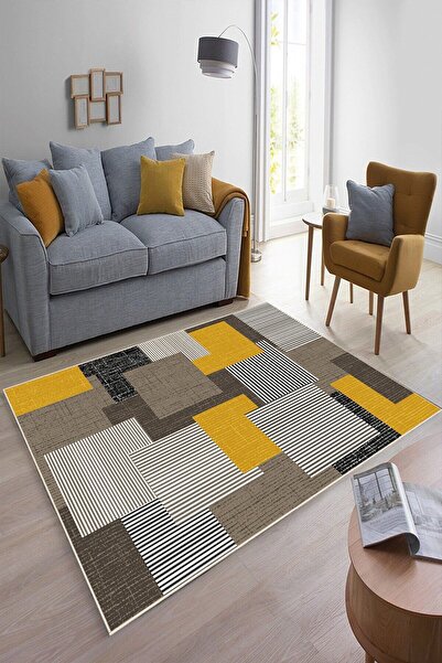 df home Dijital Baskı Yıkanabilir Kaymaz Taban Salon Halısı Mutfak Halısı Kor...