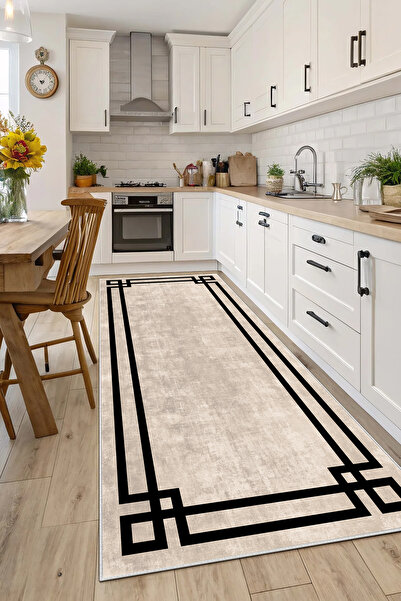 Evimle Makinede yıkanabilir kaymaz taban leke tutmaz mutfak halısı salon halı...