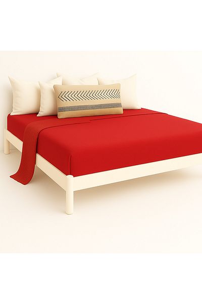 Prime Sleeks ملاءة سرير مطاطية من القطن بنسبة 100%، ملاءة سرير مزدوجة مقاس 160 × 200 سم