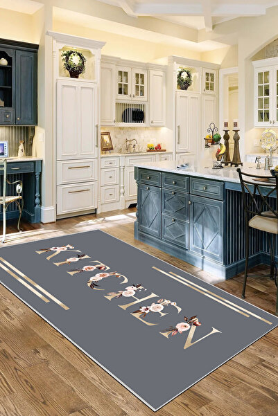 df home Kesme mutfak halısı Desenli Dijital Baskı Yıkanabilir Kaymaz Taban  İ...