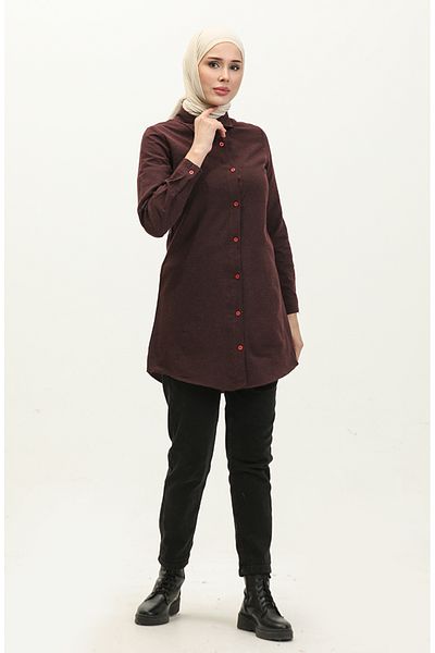 sefamerve Claret Red Tunic 5105-03 - Με κουμπιά