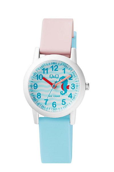 Q&Q Qq Vs49J001Y Water Resistant Cream Children's Wristwatch