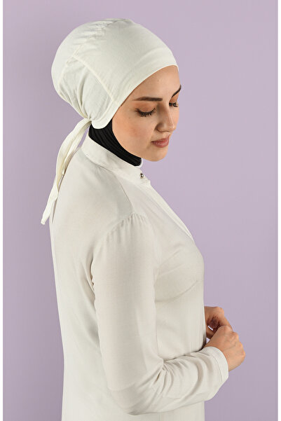 sefamerve Ecru Seamless Bonnet - 90100-03 Model