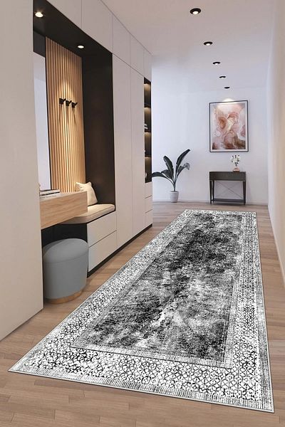 df home Digital Printed Cutting Runner - Washable Non-Slip Base, Entrance Carpet 3545