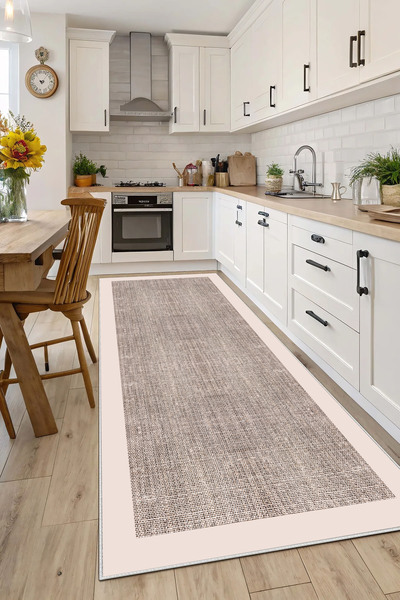 Evimle Makinede yıkanabilir kaymaz taban leke tutmaz mutfak halısı salon halı...