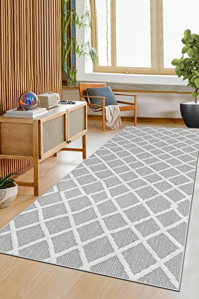df home Salon Halısı Geometrik İskandinav Toz Tutmaz Dijital Baskı Yıkanabili...