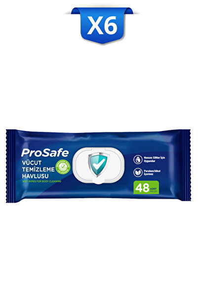 PROSAFE Vücut Temizleme Havlusu / Vücut Temizleme Mendili 48'li X6