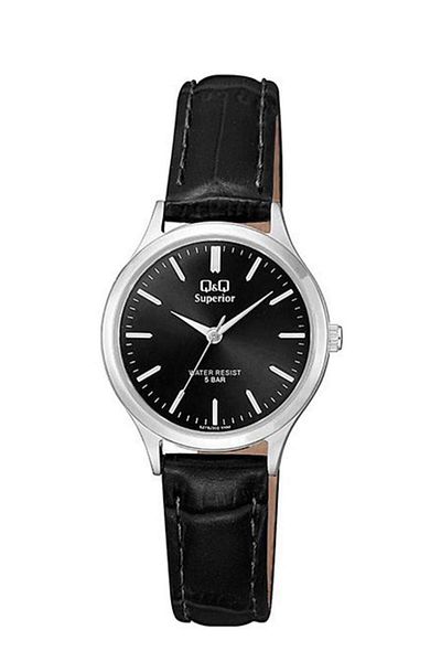 Q&Q Qq S279J302Y Leather Cord Black Women Wrist Watch
