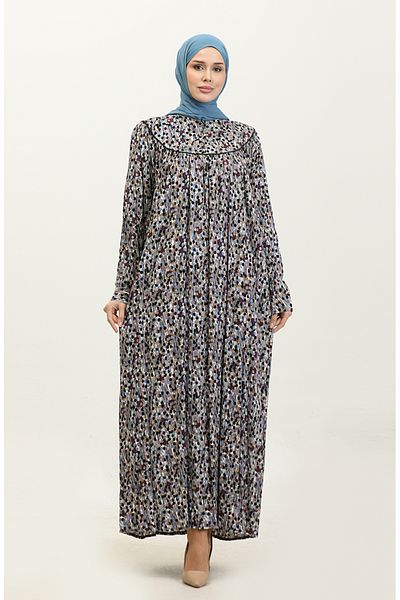 sefamerve Φόρεμα Viscose Print Plus Size - 4473K-02 Μαύρο δαμάσκηνο