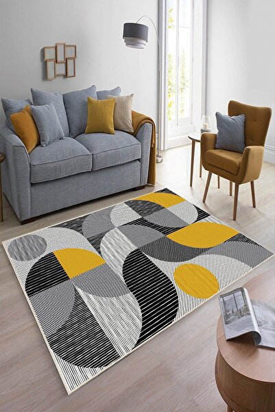 df home Dijital Baskı Yıkanabilir Kaymaz Taban Salon Halısı Mutfak Halısı Kor...