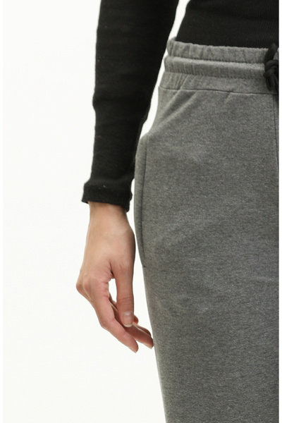 sefamerve Fermuarlı Cepli Jogger Eşofman Altı 23015-04 Gri