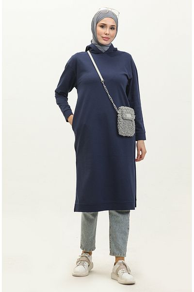 sefamerve Ανοιχτό αθλητικό χιτώνα Indigo Hooded - 3007-31