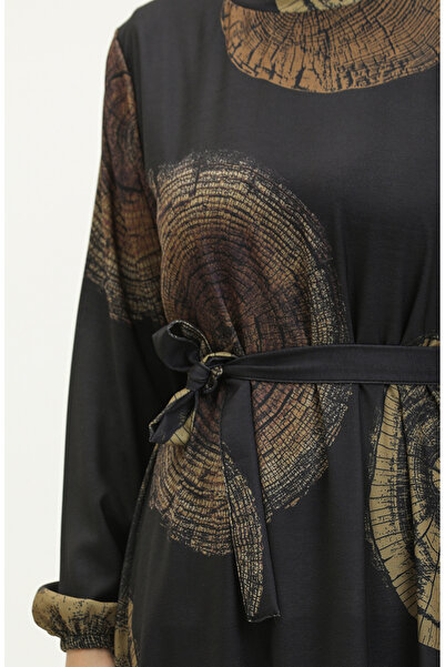 sefamerve Φόρεμα Navy Blue Yellow Digital Printed - 0262-02