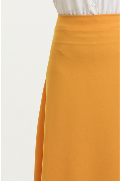 sefamerve Mustard Double Skirt - 4816-06 Model