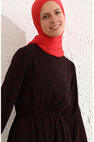 sefamerve Büzgülü Tunik 4346-03 Siyah Kırmızı