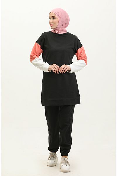 sefamerve 23048-01 Σετ φόρμας Black Salmon Double