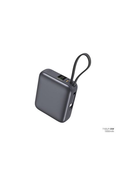 iOsuite بنك طاقة صغير الحجم 10,000 مللي أمبير/ساعة، شحن سريع PD 35 وات مع كابل Type C ومنفذ USB C واحد، رمادي