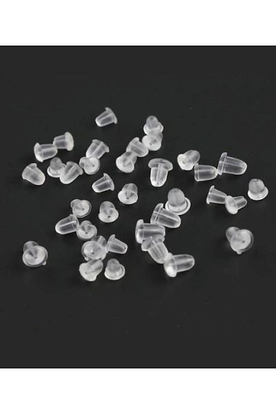 Muse 30Pcs(15Pairs) Plastic Earring Piston Earring Back Earring Backer