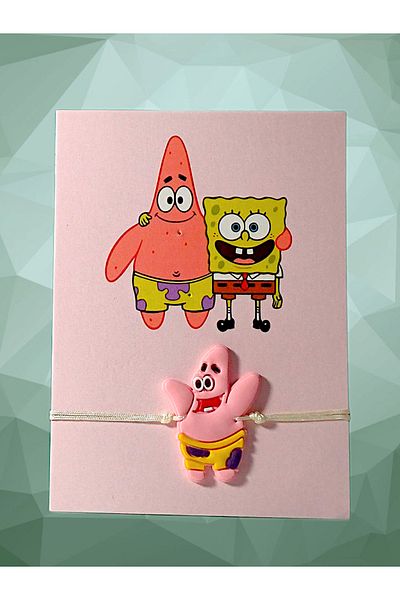anonim Patrick Themed Adjustable Necklace and Bracelet Set (with Card)