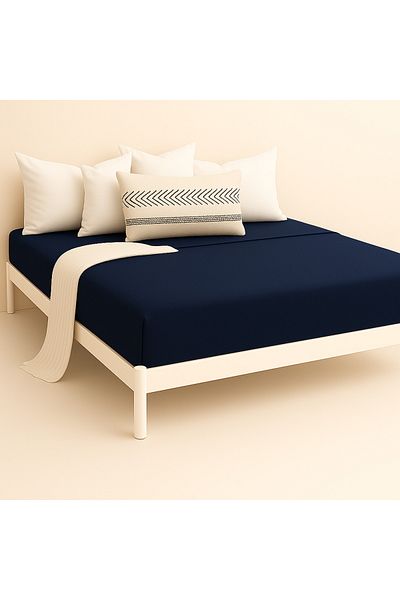 Prime Sleeks 100% Cotton Fitted Sheet Double Fitted Sheet 160X200Cm