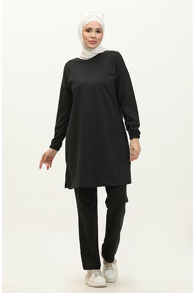 sefamerve Σετ αθλητικής φόρμας Black Slit - 03060-09