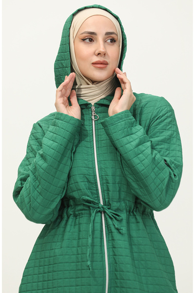 sefamerve Πράσινο καπάκι με κουκούλα και μέση - 0314-02