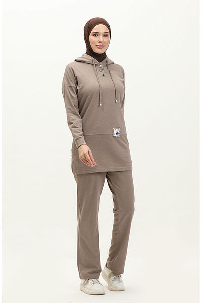 sefamerve Σετ αθλητικής φόρμας Mink Hooded - 3036-13