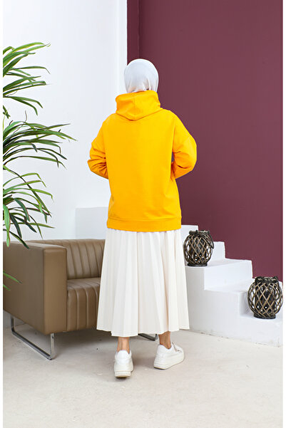 sefamerve 23002-09 Μοντέλο χρυσό φούτερ με κουκούλα