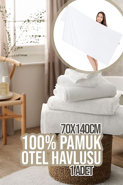 Comfort Home Πετσέτα ξενοδοχείου 100% βαμβακερή Πετσέτα μπάνιου 70x140 εκ. - Λευκή