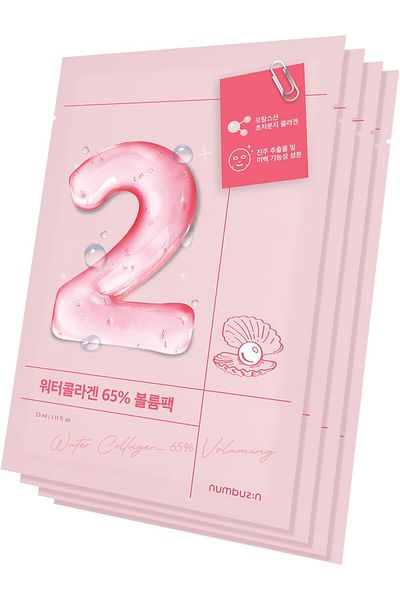Numbuzin No.2 Water Collagen 65% Volumizing Sheet Mask 33ml (1 PC) - Sheet Mask Containing 65% Collagen