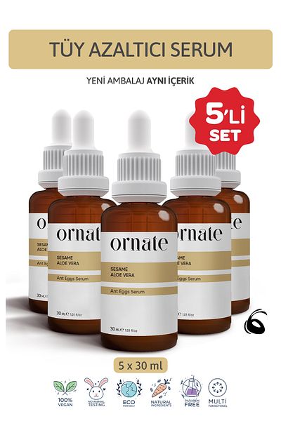 ORNATE مجموعة سوبر مكونة من 5 قطع - زيت بيض النمل، مصل ترطيب وتقليل الشعر 30 مل