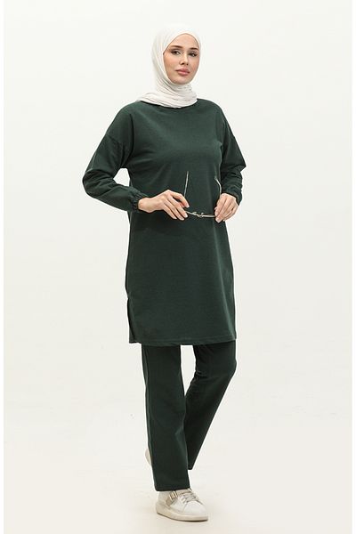 sefamerve Σετ αθλητικής φόρμας Nefti Green Slit - 03060-08