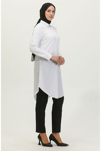 sefamerve White Buttoned Tunic 6122-05