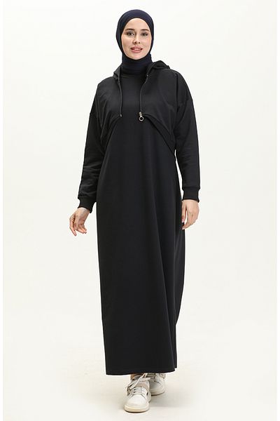 sefamerve Navy Blue 71046-03 Αθλητικό φόρεμα με τσέπες