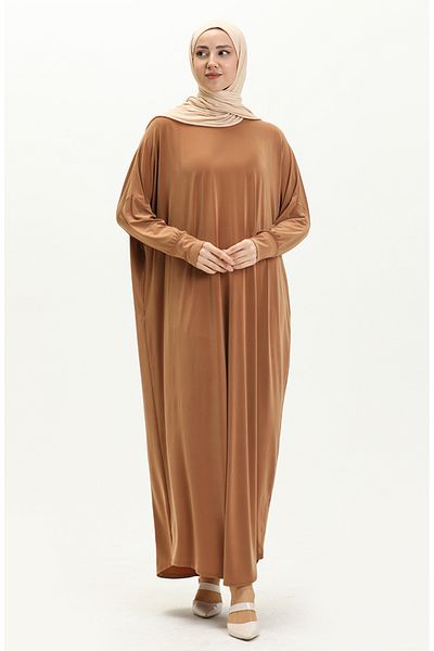 sefamerve Φόρεμα 2000-15 Mustard Loose Bat Sleeve