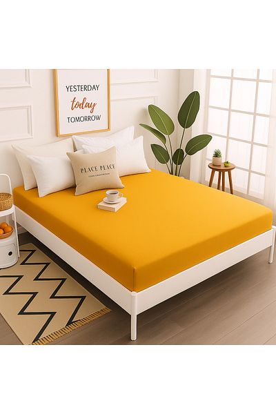 Prime Sleeks 100% Cotton Fitted Sheet Double Fitted Sheet 160X200Cm