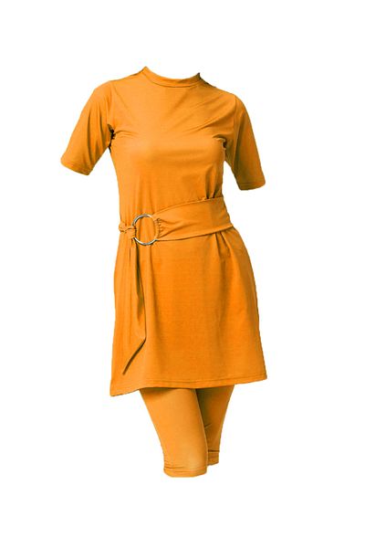 sefamerve Πορτοκαλί Hijab Swimsuit - 23736-03 Model