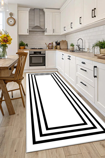 Evimle Makinede yıkanabilir kaymaz taban leke tutmaz mutfak halısı salon halı...