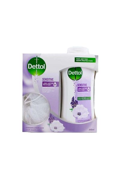 Dettol Dettol Sensitive Body Wash with Shower Puff - 250ml