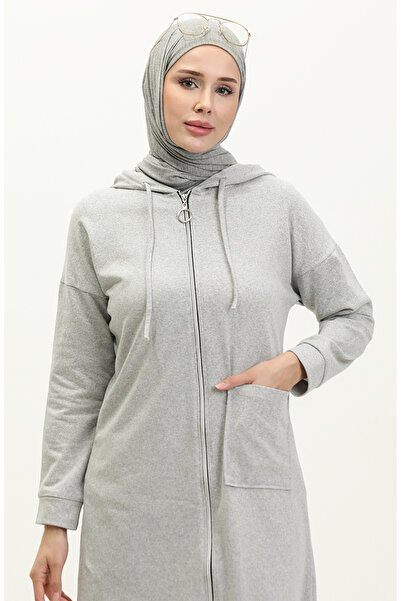 sefamerve Gray Two Thread Zippered Tracksuit Set - 03055-05