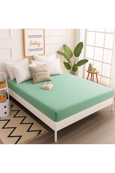 Prime Sleeks 100% Cotton Fitted Sheet Double Fitted Sheet 160X200Cm