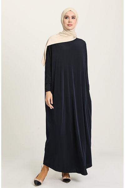 sefamerve Φαρδύ φόρεμα με μανίκια νυχτερίδας 2000-03 Navy Blue