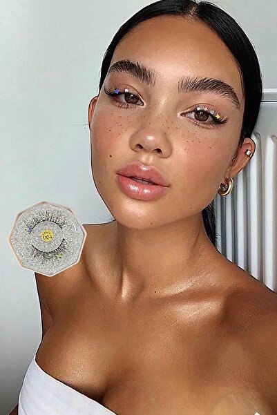 TAKIŞTIR Siyah Renk Taş Detaylı Takma Kirpik 004