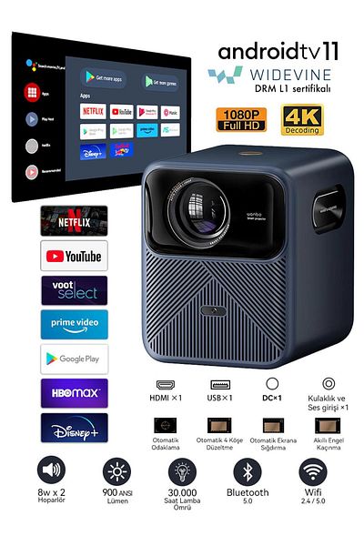 wanbo Mozart 1 Pro Android Tv L1 Licensed Projection Device