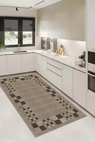 df home Kesme mutfak halısı Desenli Dijital Baskı Yıkanabilir Kaymaz Taban  İ...