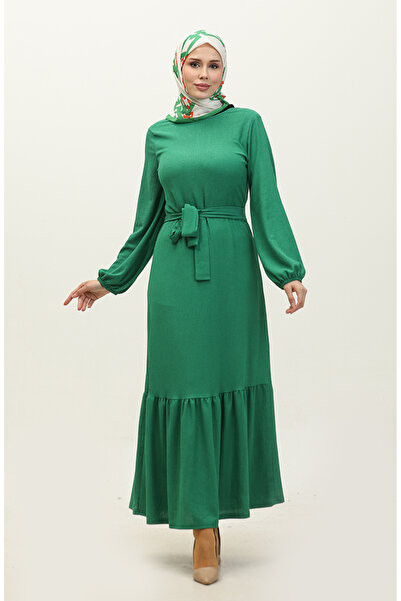 sefamerve Zelené sukňové šaty s páskem - 0202DA-03